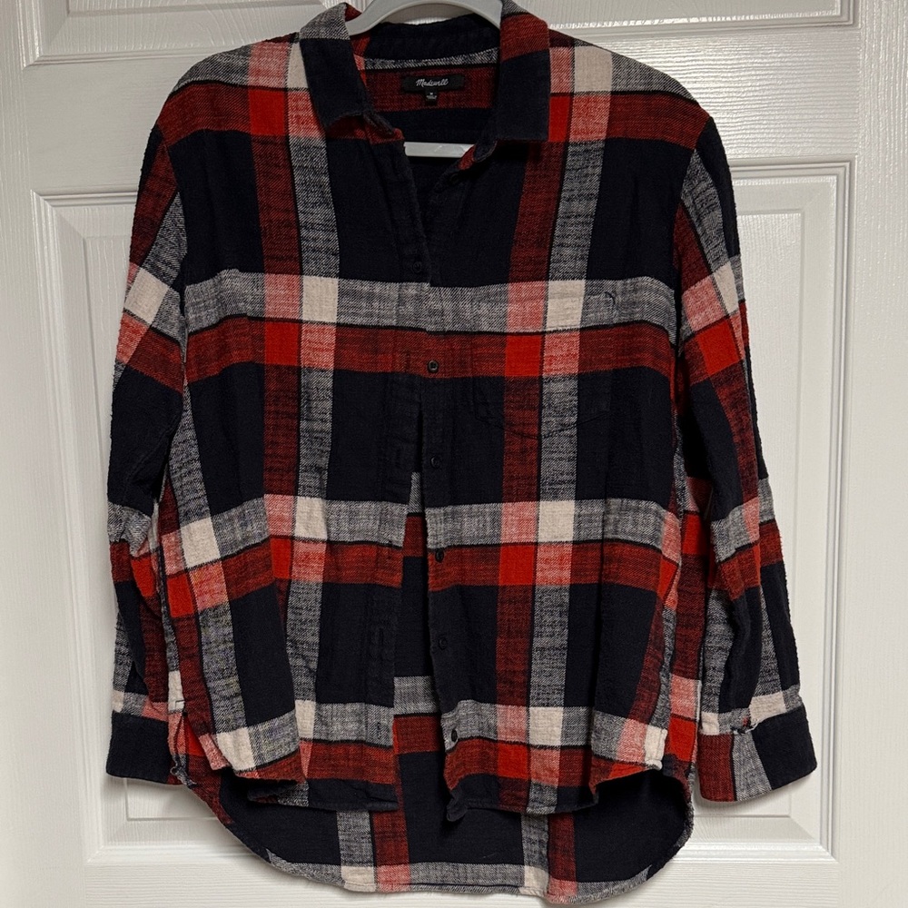 Madewell Red and Black Plaid Shirt